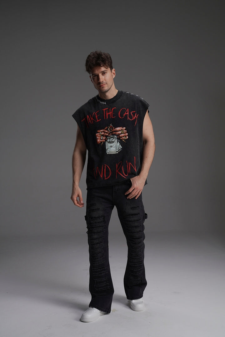 RIPPED TO RIOT FLARED VALKYRE JEANS