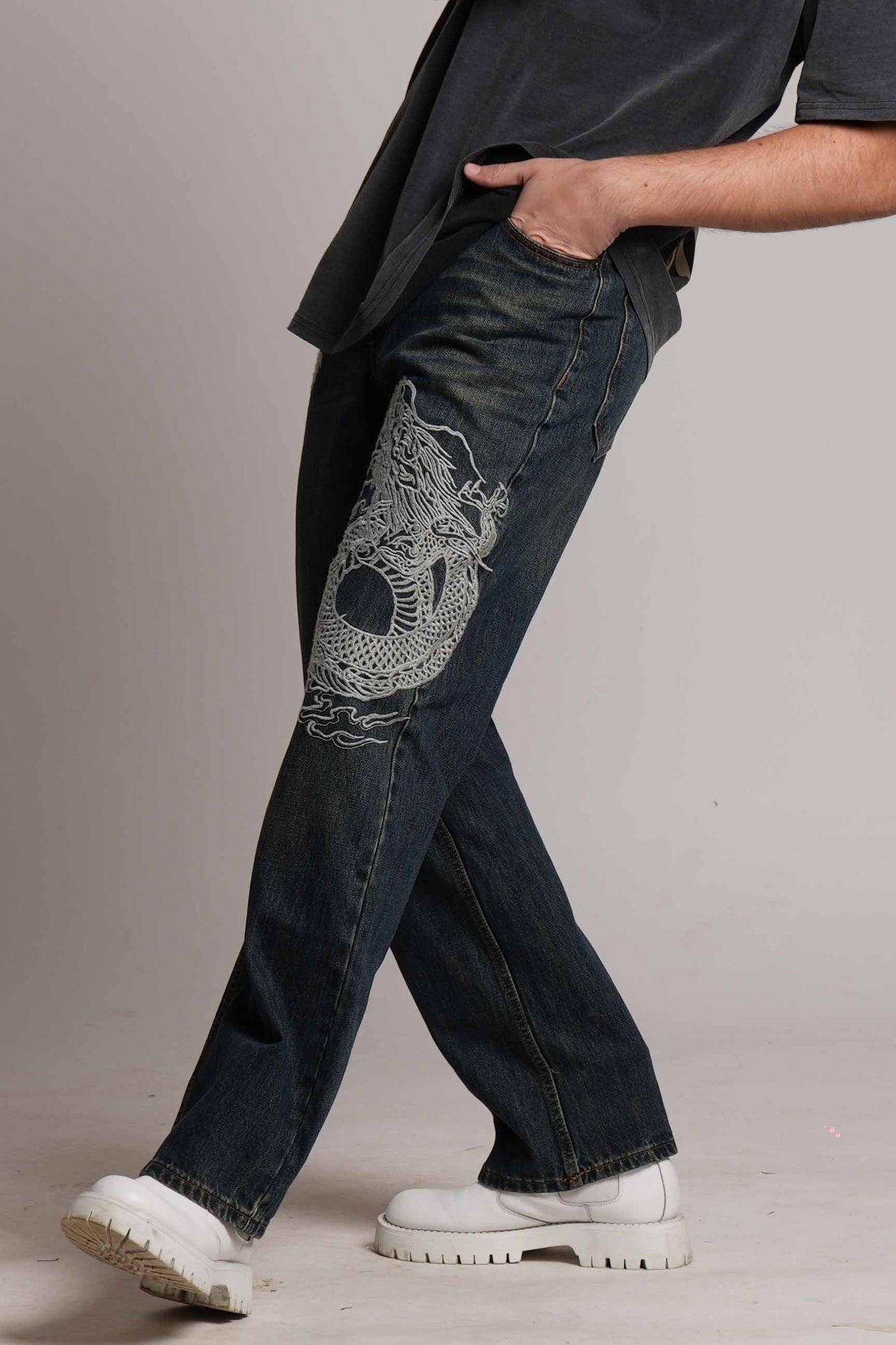 DRAGON EMBROIDERY UNISEX VALKYRE JEANS