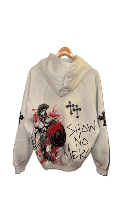 ‘SHOW NO MERCY’ SPARTAN VALKYRE HAND PAINTED HOODIE