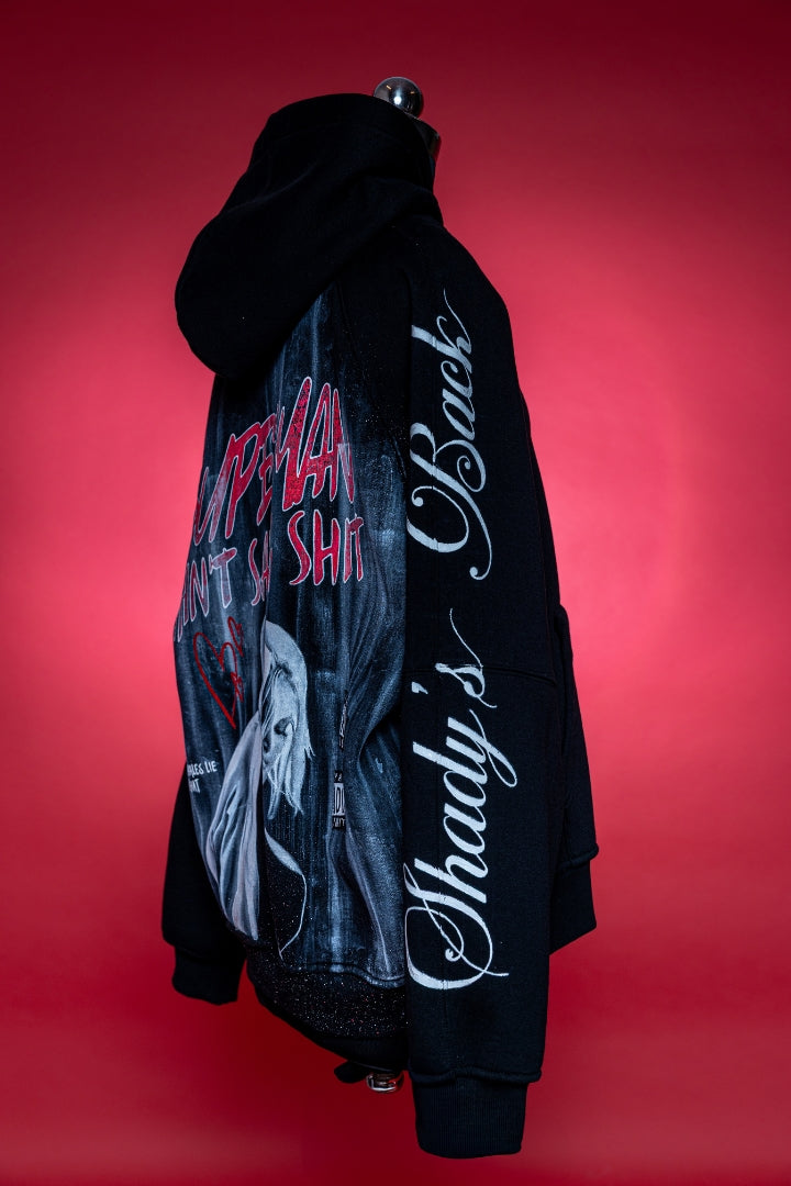 ‘SUPERMAN AIN'T SAVING NONE’ VALKYRE HAND PAINTED HOODIE