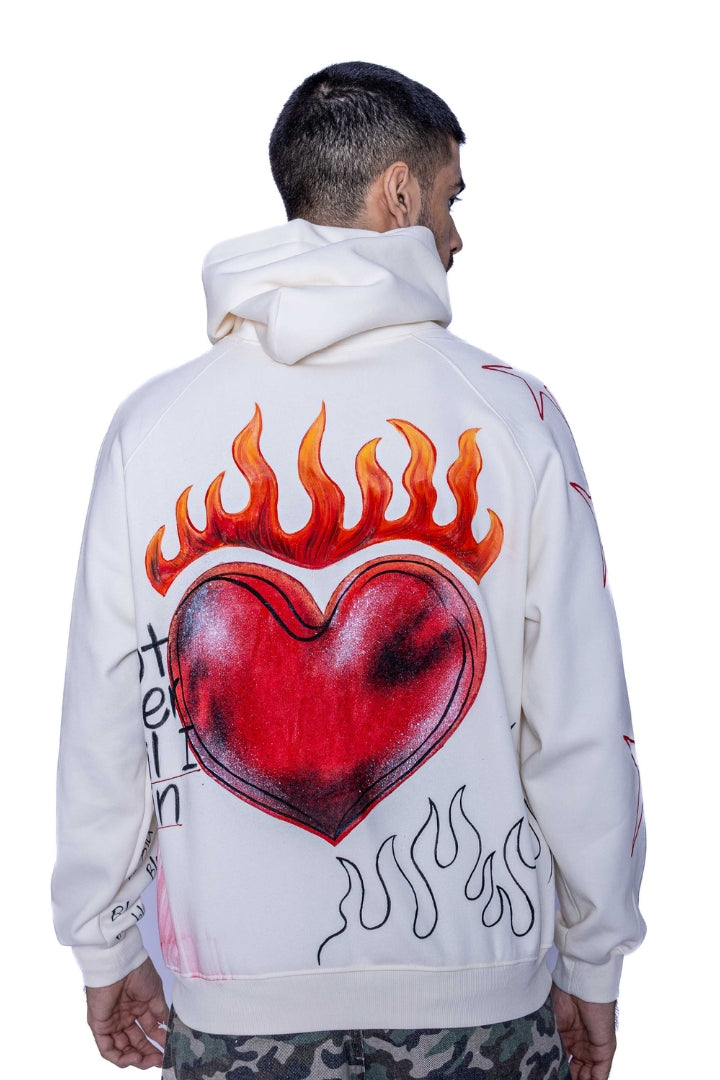 ‘LOVE DON’T FADE’ VALKYRE HAND PAINTED HOODIE