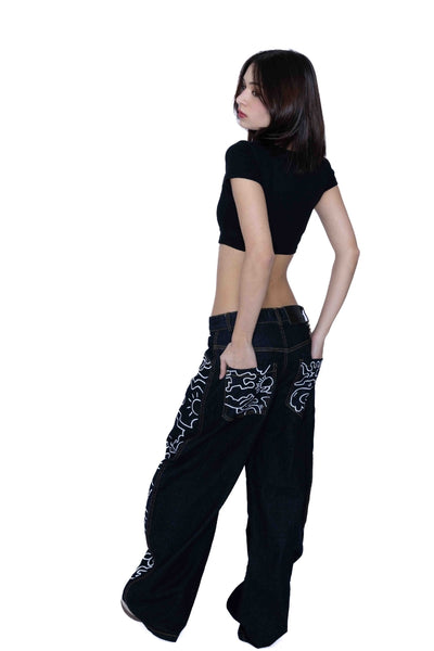 'SUBWAY SCRIBBLE' VALKYRE HAND PAINTED JEANS