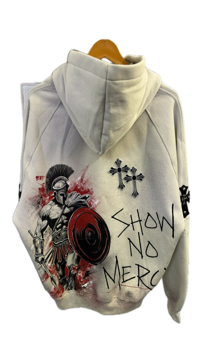 ‘SHOW NO MERCY’ SPARTAN VALKYRE HAND PAINTED HOODIE