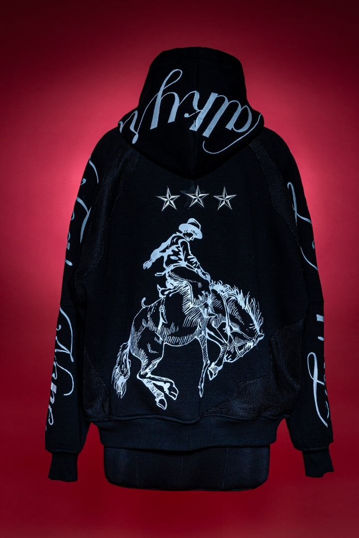 ‘THE LAST RIDE’ BLACK VALKYRE HAND PAINTED HOODIE