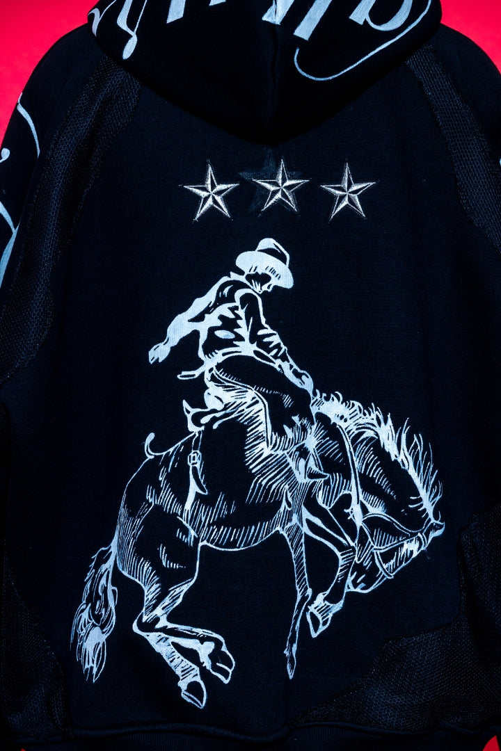 ‘THE LAST RIDE’ BLACK VALKYRE HAND PAINTED HOODIE