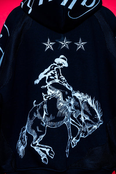 ‘THE LAST RIDE’ BLACK VALKYRE HAND PAINTED HOODIE