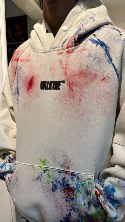 'BITCH DON'T KILL MY VIBE' RHINESTONE VALKYRE CREAM HOODIE