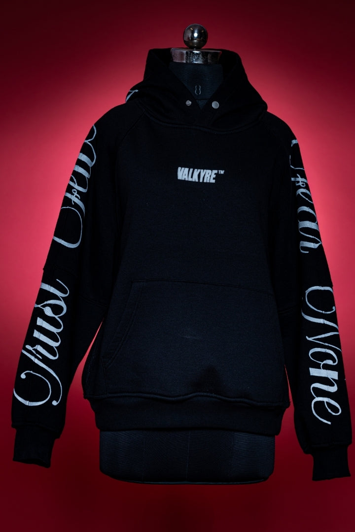 ‘THE LAST RIDE’ BLACK VALKYRE HAND PAINTED HOODIE