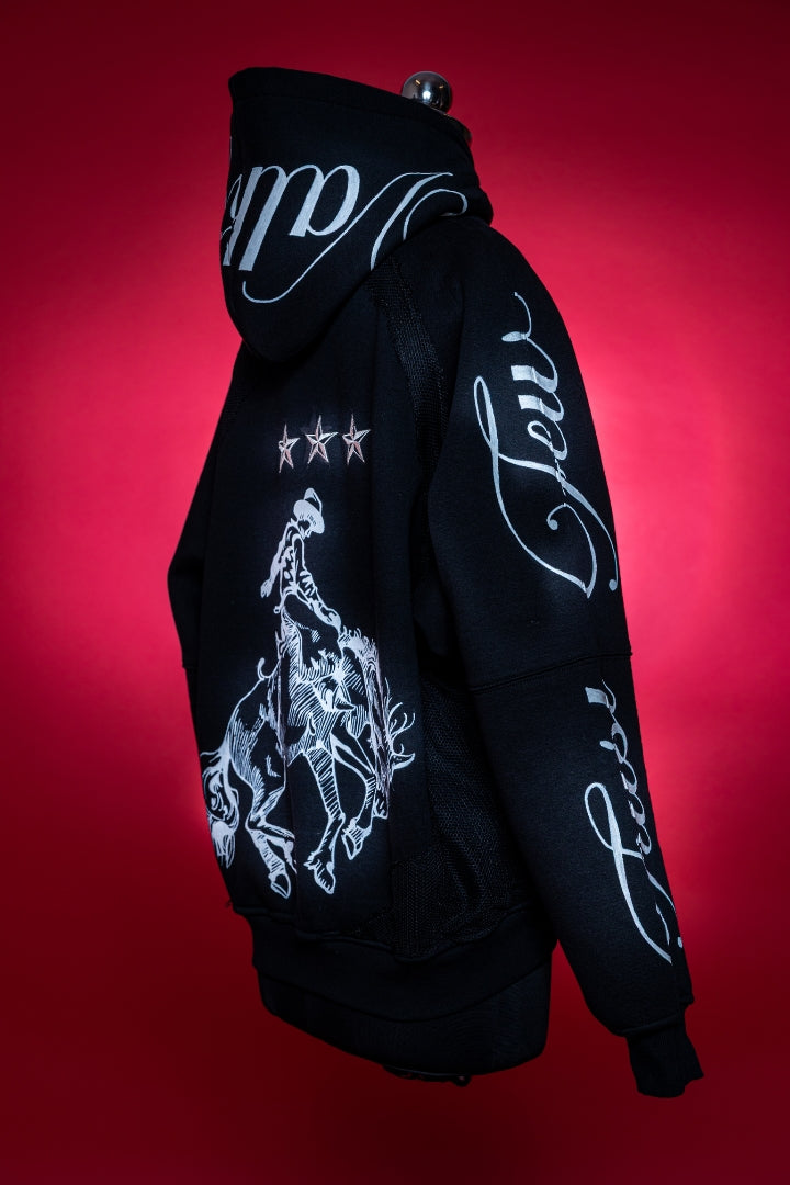 ‘THE LAST RIDE’ BLACK VALKYRE HAND PAINTED HOODIE