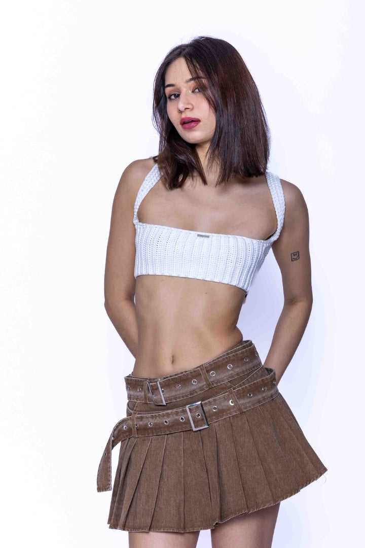 SANDSTORM PLEATS' VALKYRE DENIM SKIRTS - S3