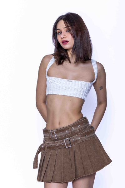 SANDSTORM PLEATS' VALKYRE DENIM SKIRTS - S3