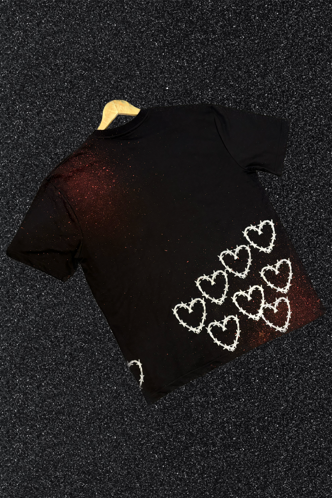 'ALL YOU NEED IS LOVE' BLACK PUFF SPLATTER TEE