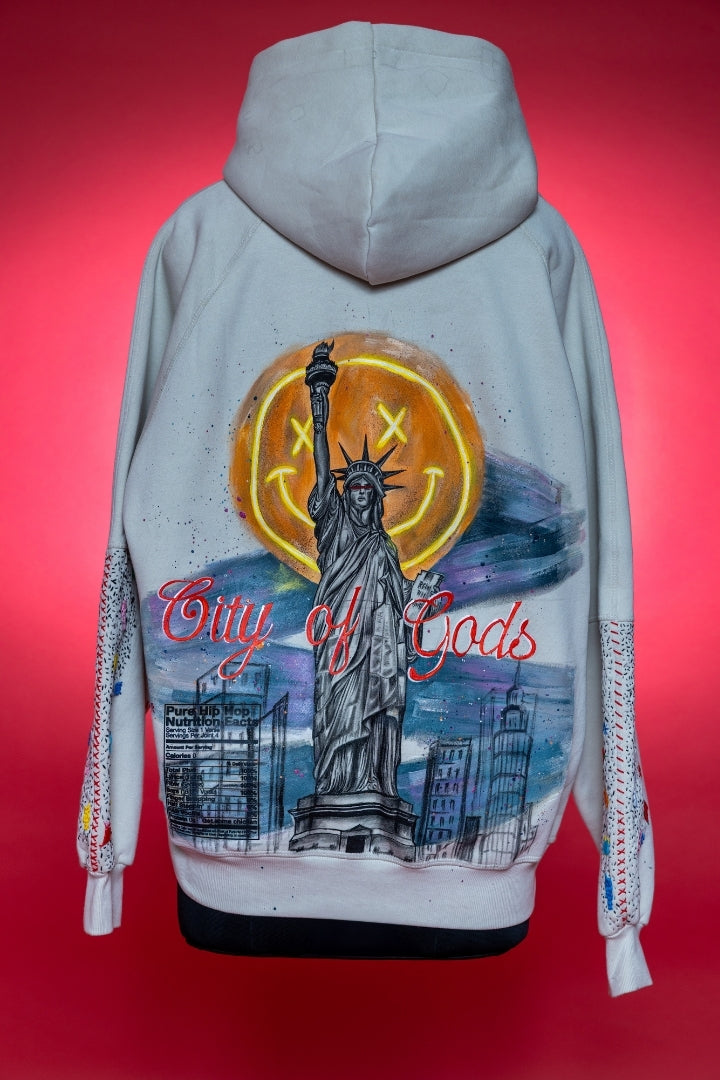‘GOD MODE NYC’ VALKYRE HAND PAINTED HOODIE