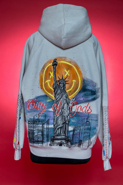 ‘GOD MODE NYC’ VALKYRE HAND PAINTED HOODIE