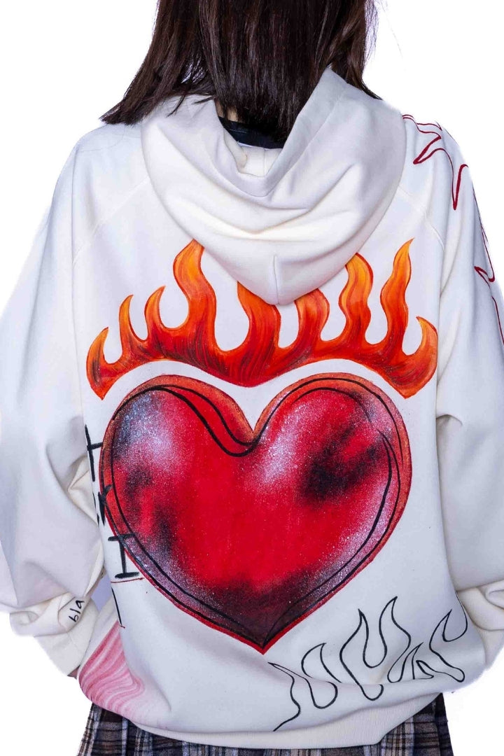 ‘LOVE DON’T FADE’ VALKYRE HAND PAINTED HOODIE