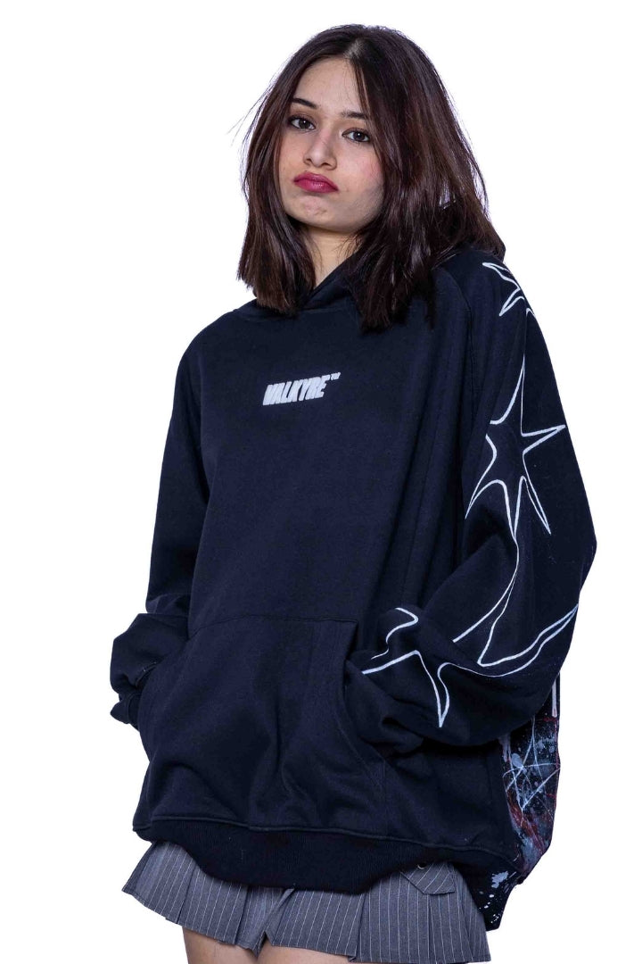 ‘BAD CHOICES MAKE GOOD STORIES’ VALKYRE HAND PAINTED HOODIE