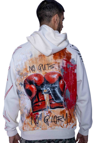 ‘NO GUTS, NO GLORY’ VALKYRE HAND PAINTED HOODIE