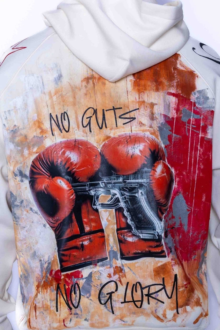 ‘NO GUTS, NO GLORY’ VALKYRE HAND PAINTED HOODIE