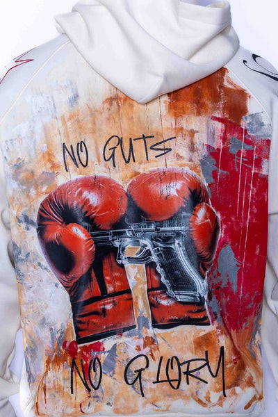 ‘NO GUTS, NO GLORY’ VALKYRE HAND PAINTED HOODIE