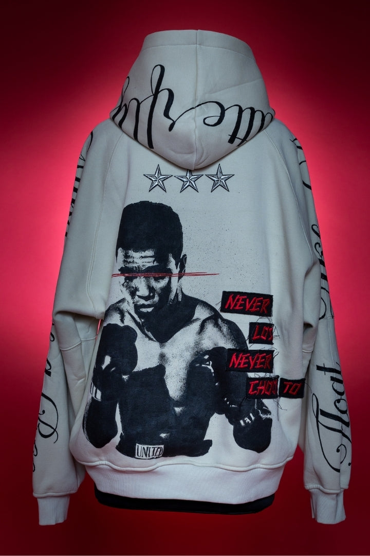 ‘KNOCKOUT KING’ VALKYRE HAND PAINTED HOODIE
