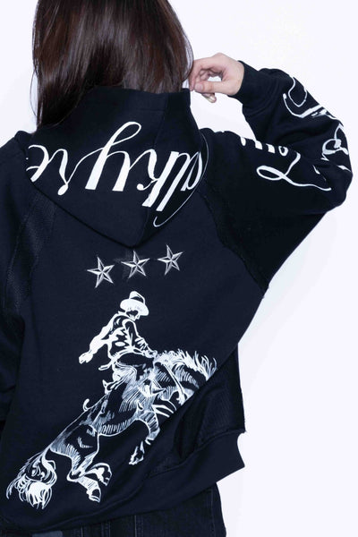 ‘THE LAST RIDE’ BLACK VALKYRE HAND PAINTED HOODIE