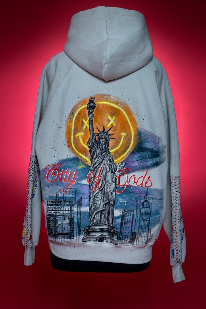 ‘GOD MODE NYC’ VALKYRE HAND PAINTED HOODIE
