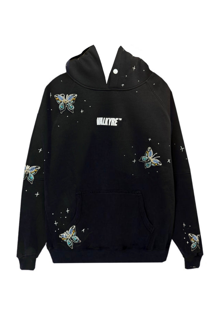 BUTTERFLY BLISS HAND EMBROIDERED VALKYRE HOODIE