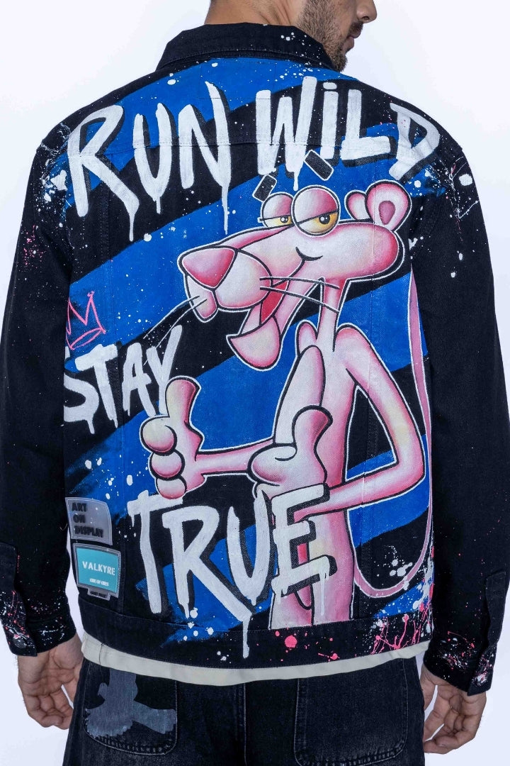 'RUN WILD, STAY TRUE' VALKYRE HAND PAINTED JACKET