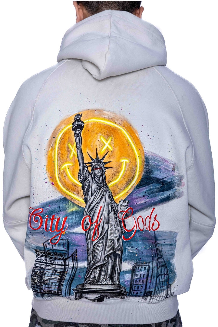 ‘GOD MODE NYC’ VALKYRE HAND PAINTED HOODIE