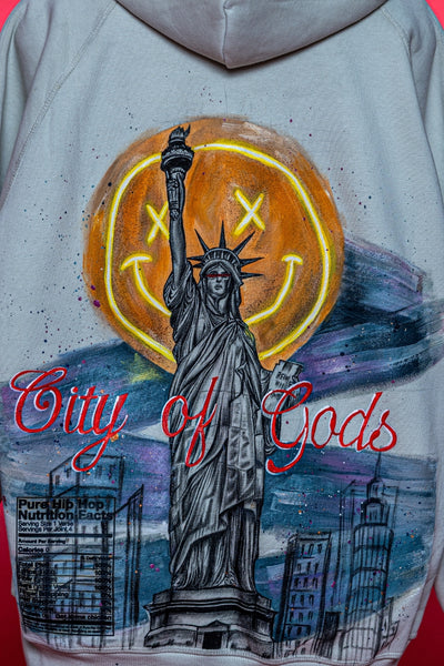 ‘GOD MODE NYC’ VALKYRE HAND PAINTED HOODIE