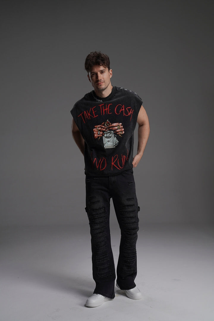 RIPPED TO RIOT FLARED VALKYRE JEANS