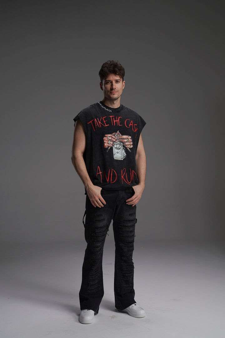 RIPPED TO RIOT FLARED VALKYRE JEANS