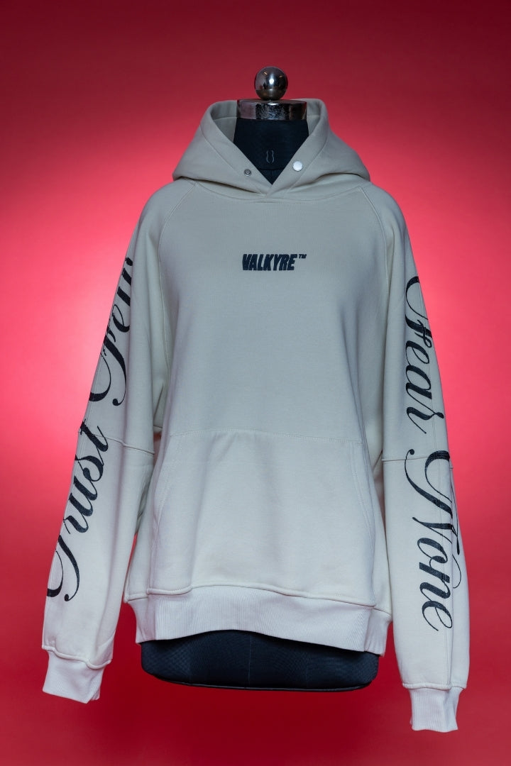 ‘THE LAST RIDE’ CREAM VALKYRE HAND PAINTED HOODIE