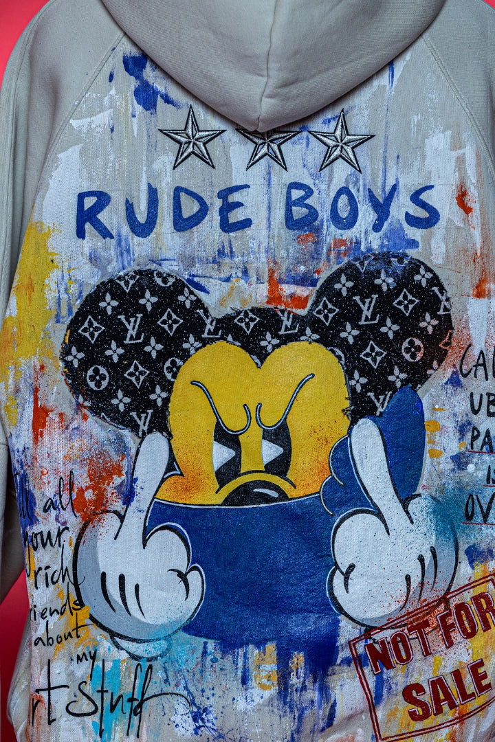 ‘RUDE BOY ROYALTY’ VALKYRE HAND PAINTED HOODIE