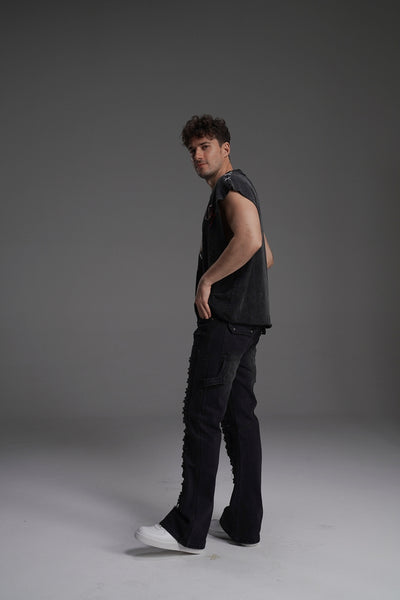 RIPPED TO RIOT FLARED VALKYRE JEANS