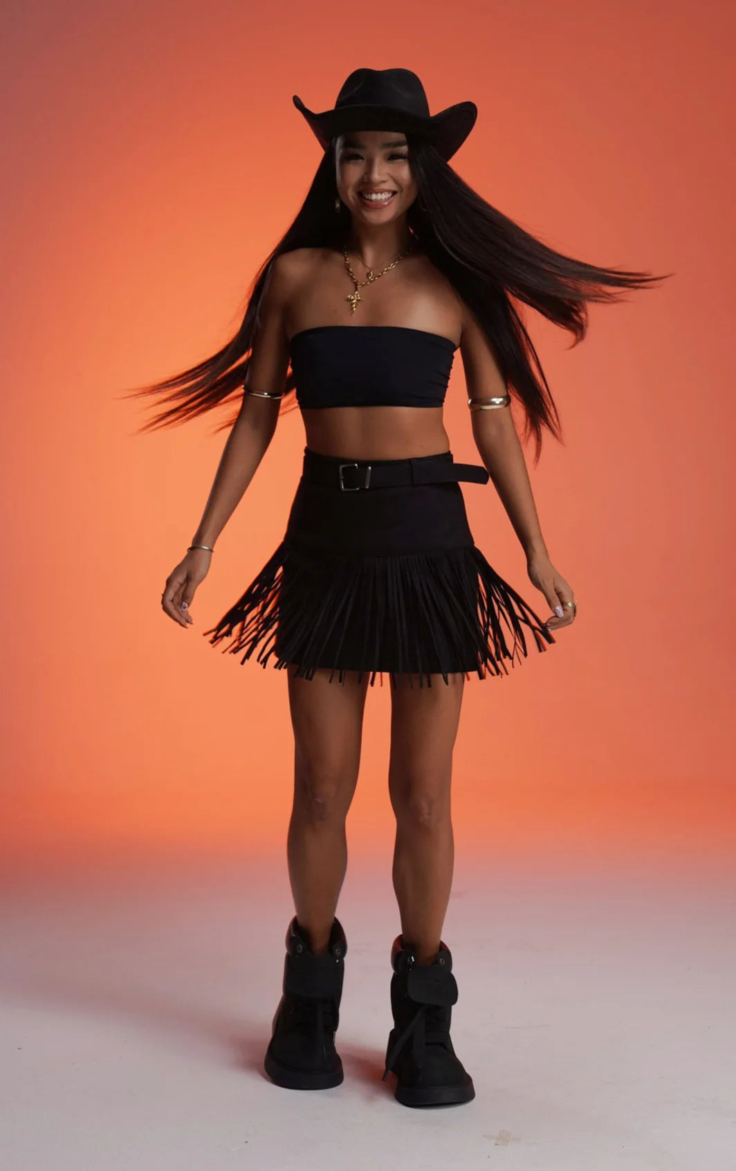 BLACK FRINGE VALKYRE SKIRT