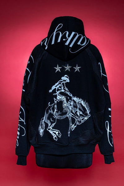 ‘THE LAST RIDE’ BLACK VALKYRE HAND PAINTED HOODIE