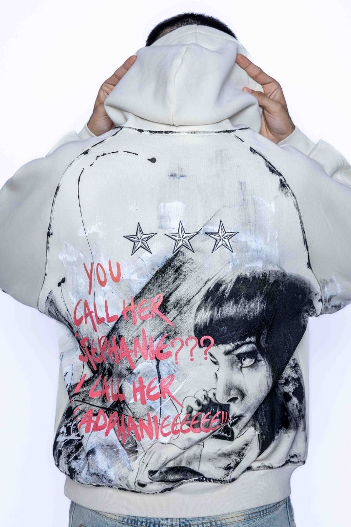 ‘NOT STEPHANIE’ VALKYRE HAND PAINTED HOODIE