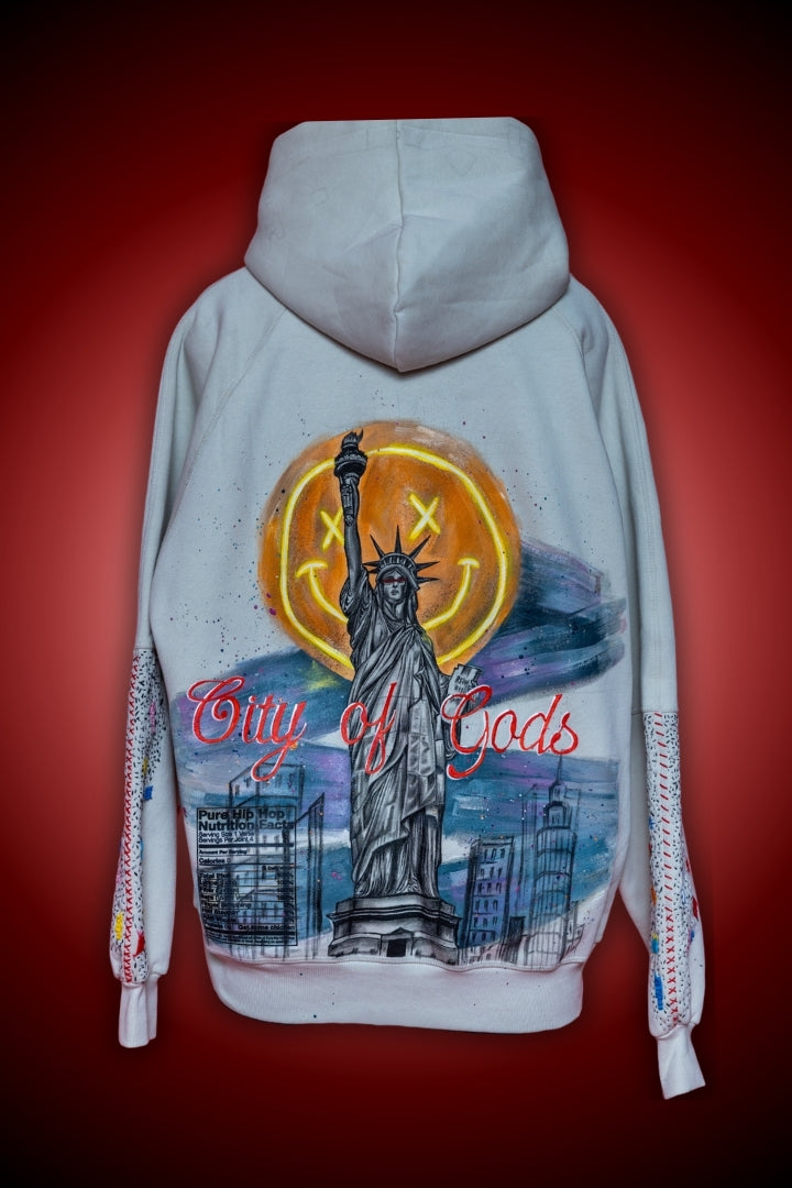 ‘GOD MODE NYC’ VALKYRE HAND PAINTED HOODIE