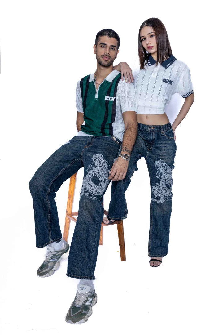 DRAGON EMBROIDERY UNISEX VALKYRE JEANS