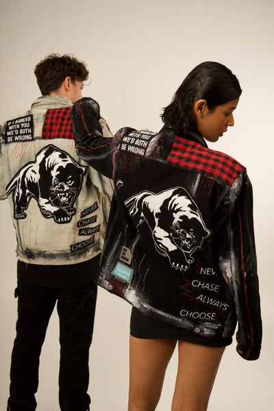 PANTHER 'POWER TO THE PEOPLE' OFF WHITE VALKYRE JACKET