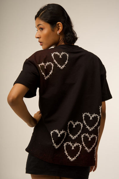 'ALL YOU NEED IS LOVE' BLACK PUFF SPLATTER TEE