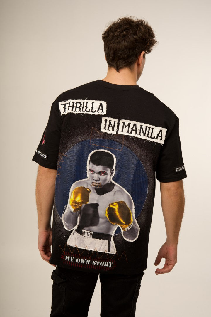 THRILLA IN MANILA - A MUHAMMAD ALI TRIBUTE BLACK VALKYRE TSHIRT