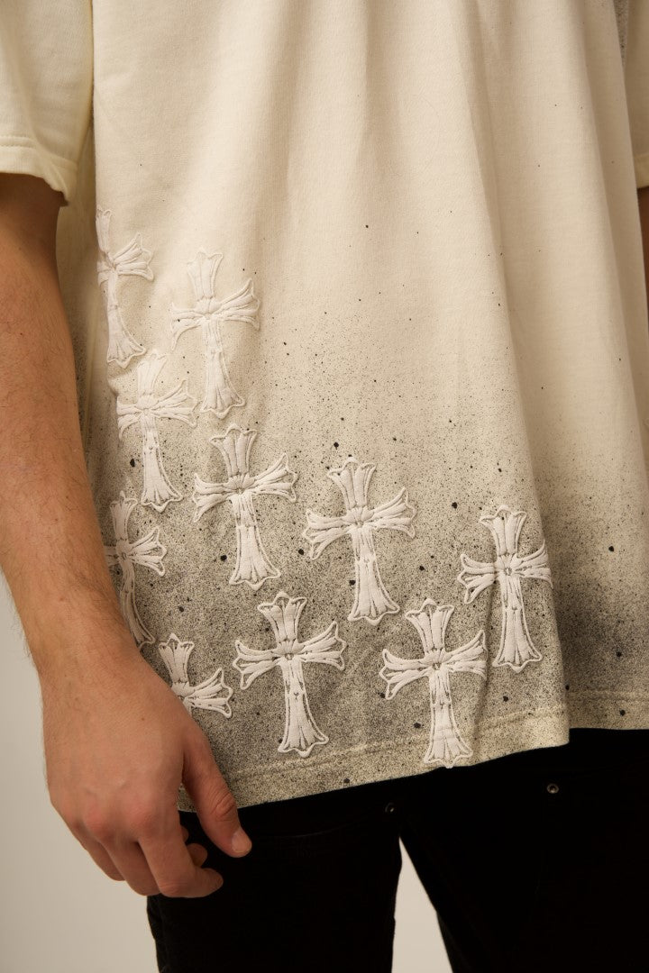 'NO CHURCH IN THE WILD' WHITE PUFF SPLATTER TEE