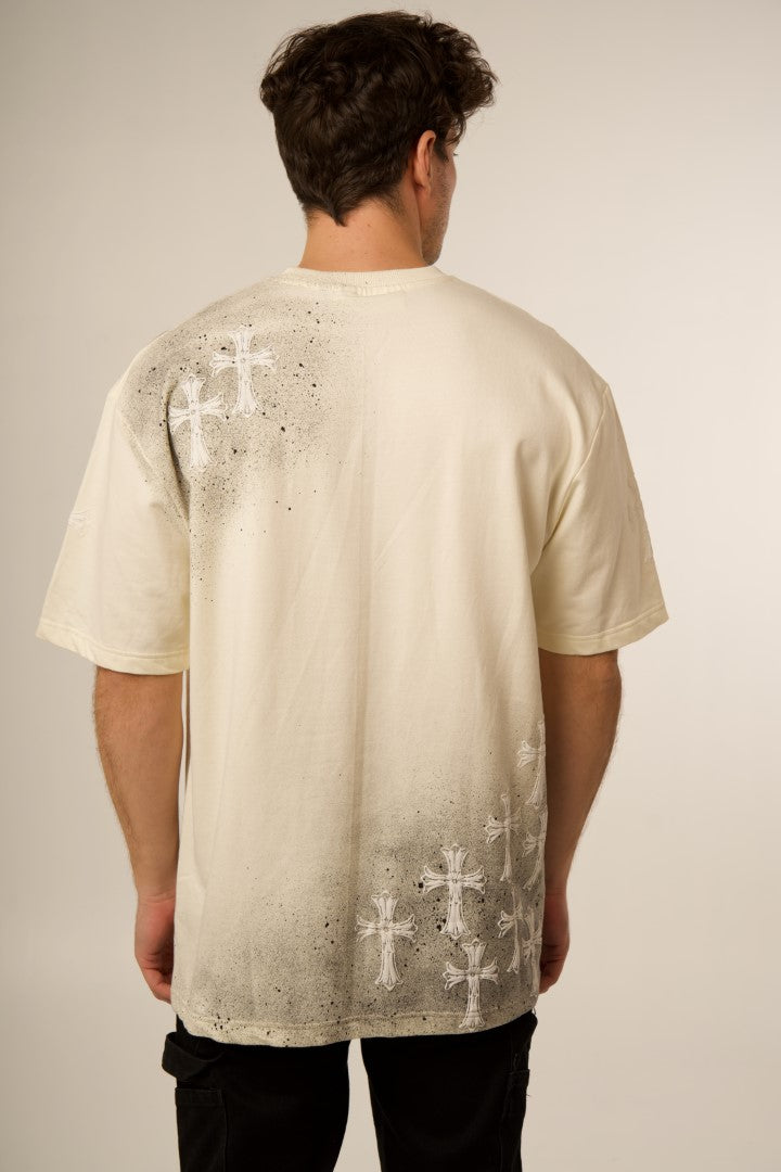 'NO CHURCH IN THE WILD' WHITE PUFF SPLATTER TEE