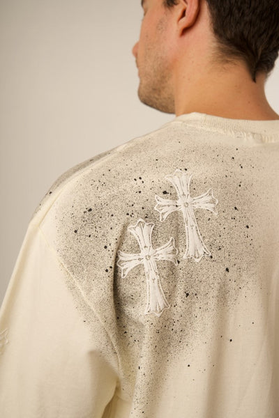 'NO CHURCH IN THE WILD' WHITE PUFF SPLATTER TEE