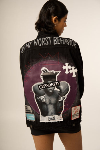 BASQUIAT - 'ON MY WORST BEHAVIOUR' BLACK VALKYRE JACKET