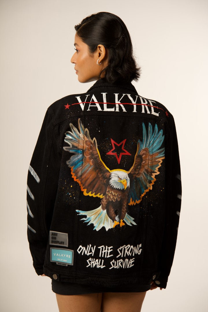 'WINGS OF VALOR' BLACK  VALKYRE JACKET