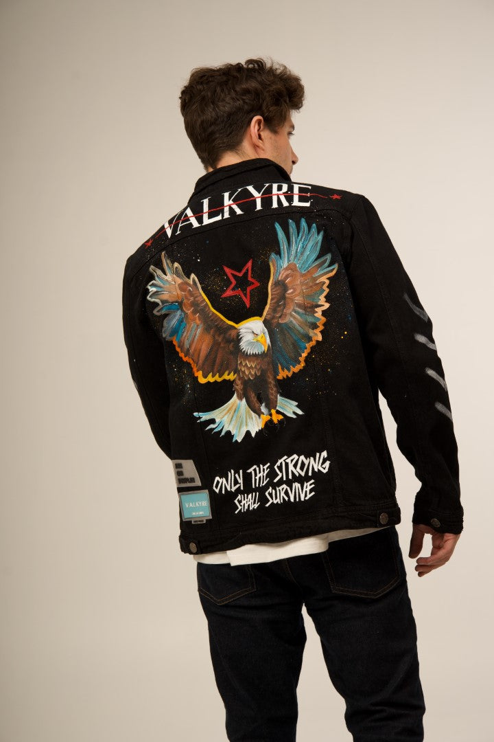 'WINGS OF VALOR' BLACK  VALKYRE JACKET