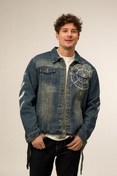 WINGS OF VALOR' DENIM BLUE/GREEN VALKYRE JACKET